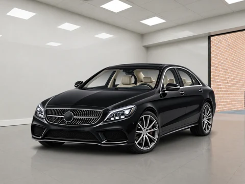 Black sedan in daylight room setting