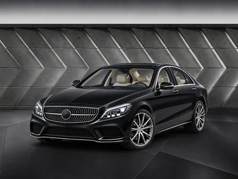 Black sedan in chevron gallery setting